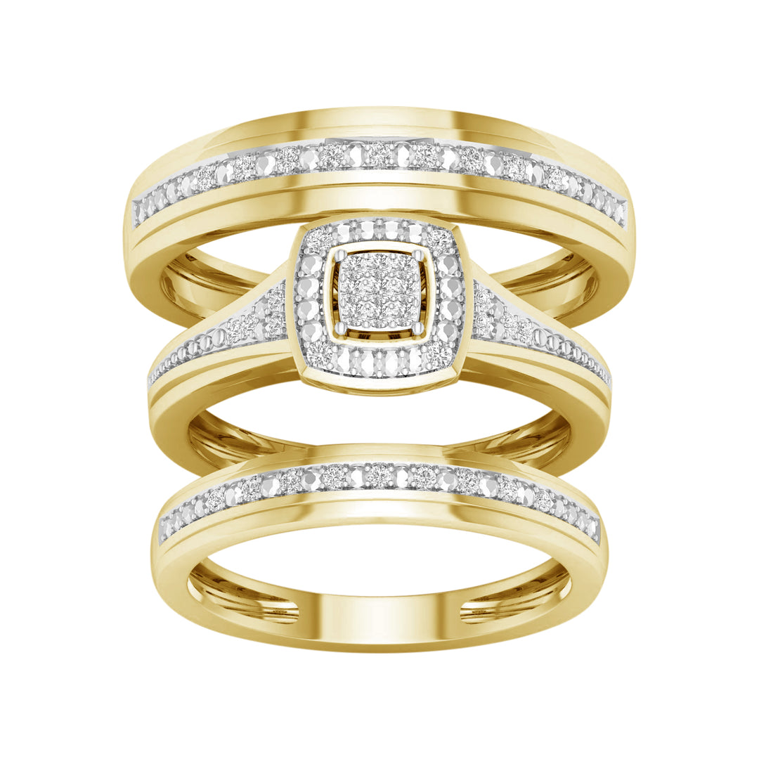 Gorgeous 10K 0.10CT Diamond TRIO SET