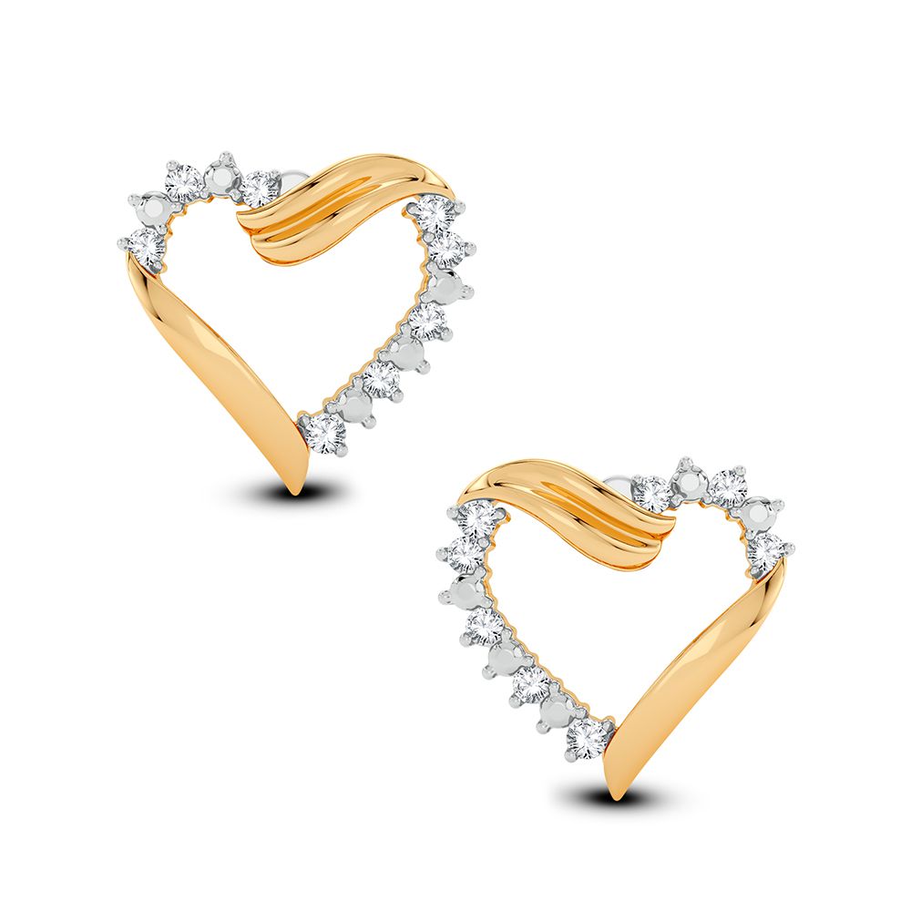 Elegant 10K 0.09CT Diamond Earring