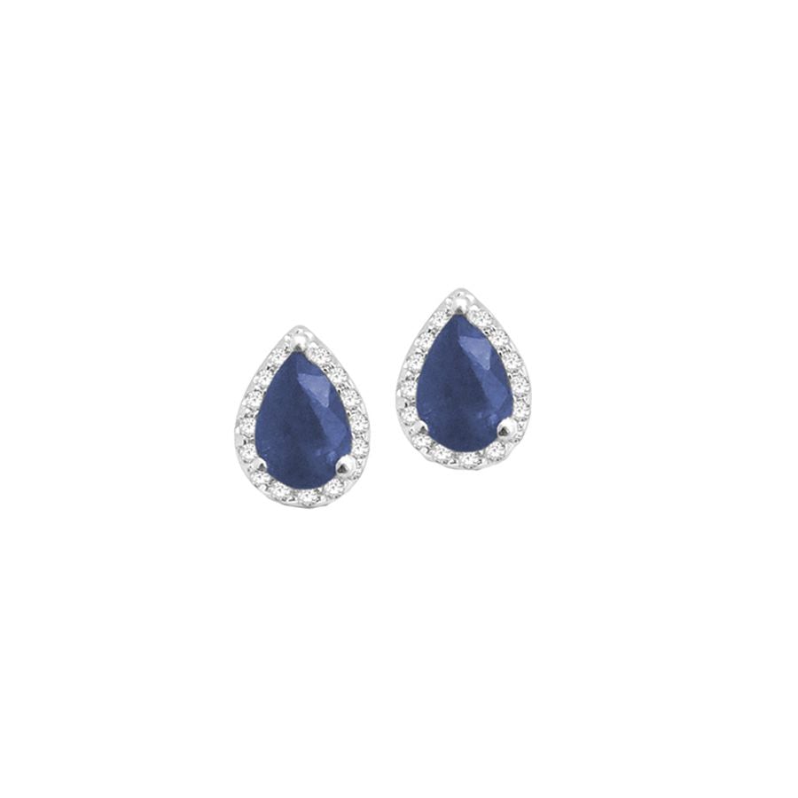 Elegant 14K 0.18CT  Diamond  SAPPHIRE  Earring