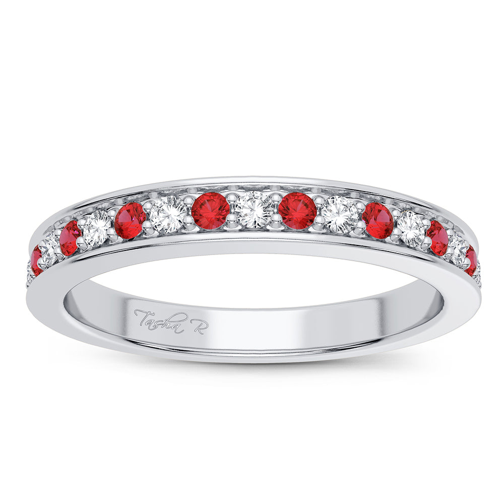 Gorgeous 14k 0.12ct Gemstones with Diamonds Band