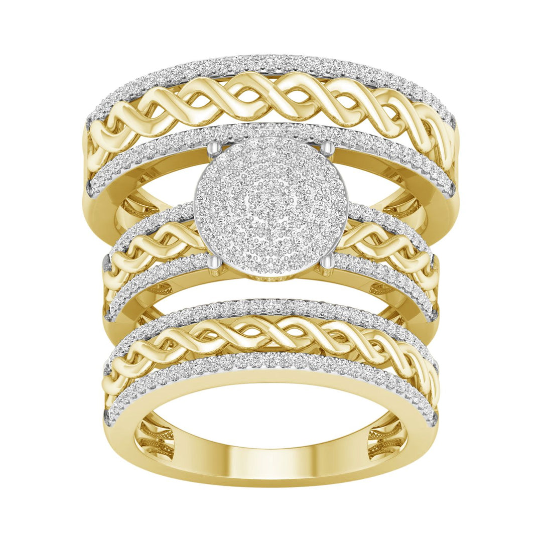 10k Yellow Gold 0.60CT Diamond Trio Jewelry Set Brilliance