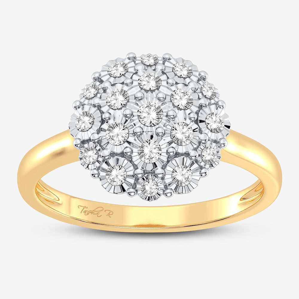 Chic 10k Yellow Gold Diamond Accent Womens Fashion Ring