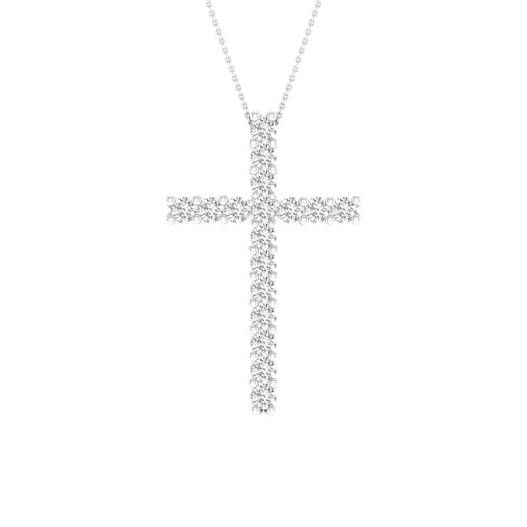 14K 0.50CT Certified Lab Grown Diamond Cross Pendant ( IGI Certified )