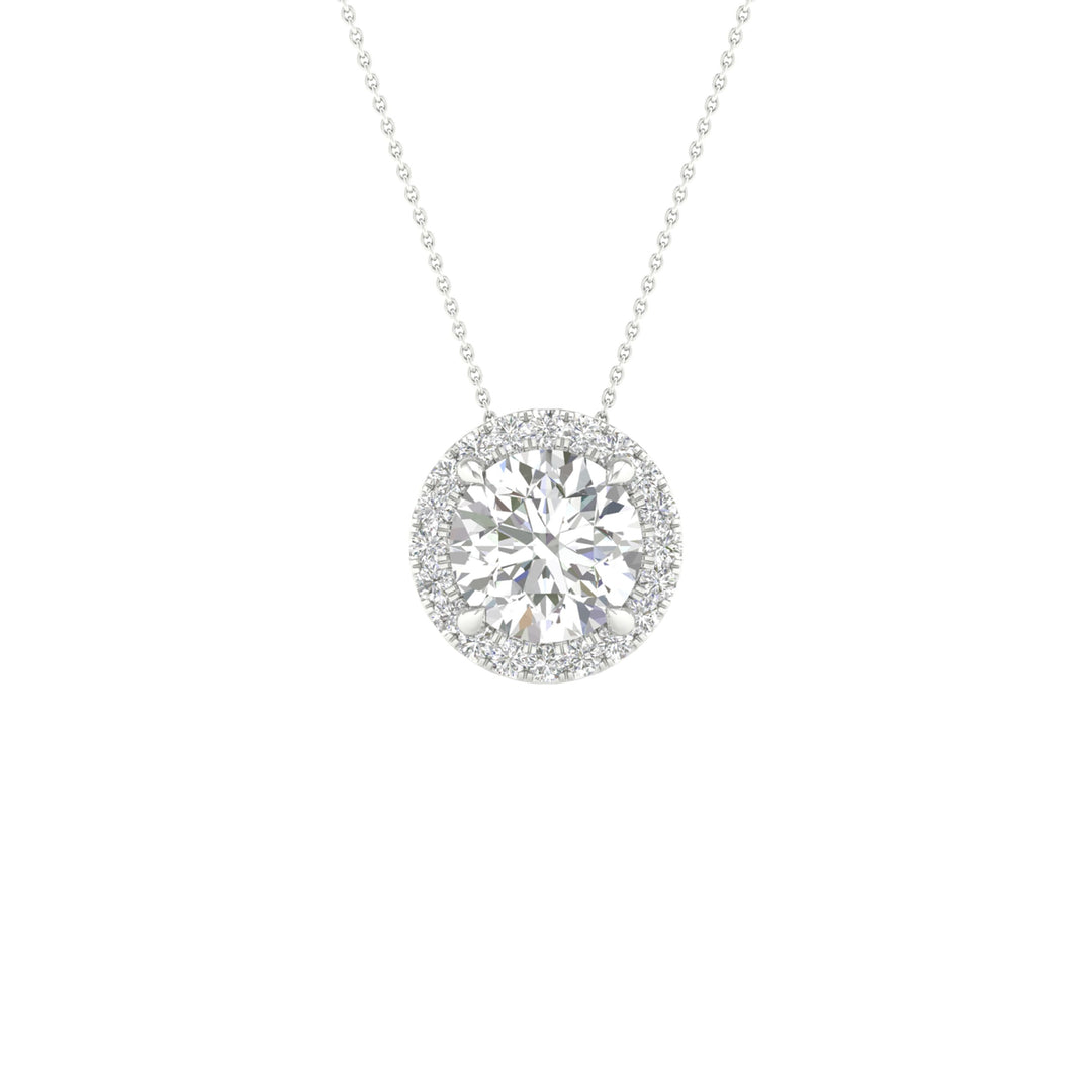 14K 2.20CT Certified Lab Grown Diamond Pendant ( IGI Certified )