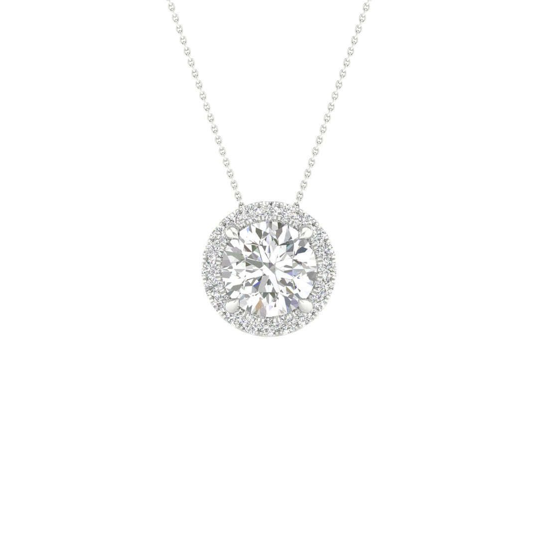 14K 2.20CT Certified Lab Grown Diamond Pendant ( IGI Certified )