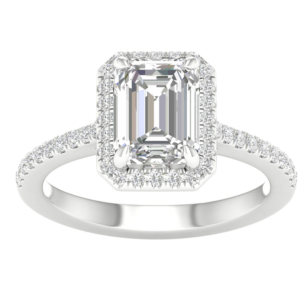 Brilliant 14K White Gold 2.25CT Lab Diamond Engagement Ring