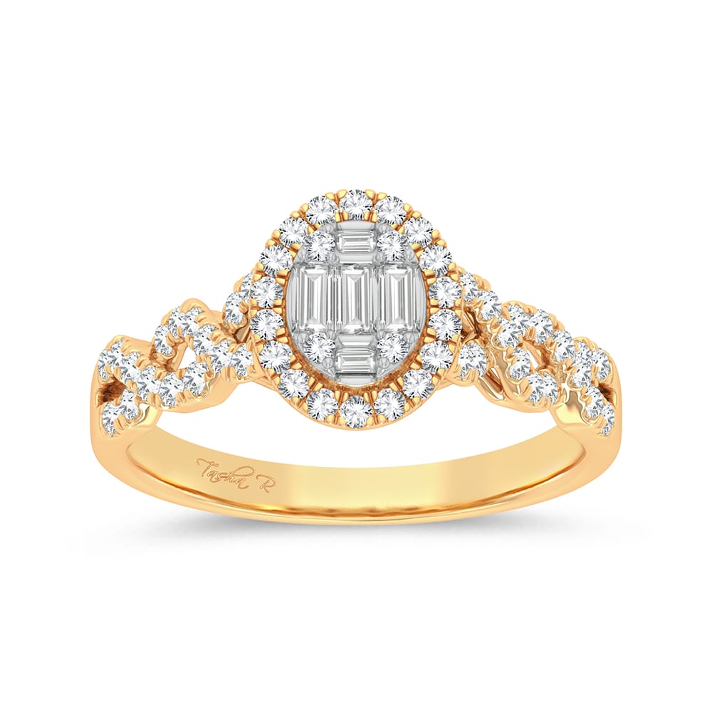 Valentines 14k Gold 0.50ct Diamond Womens Fashion Ring