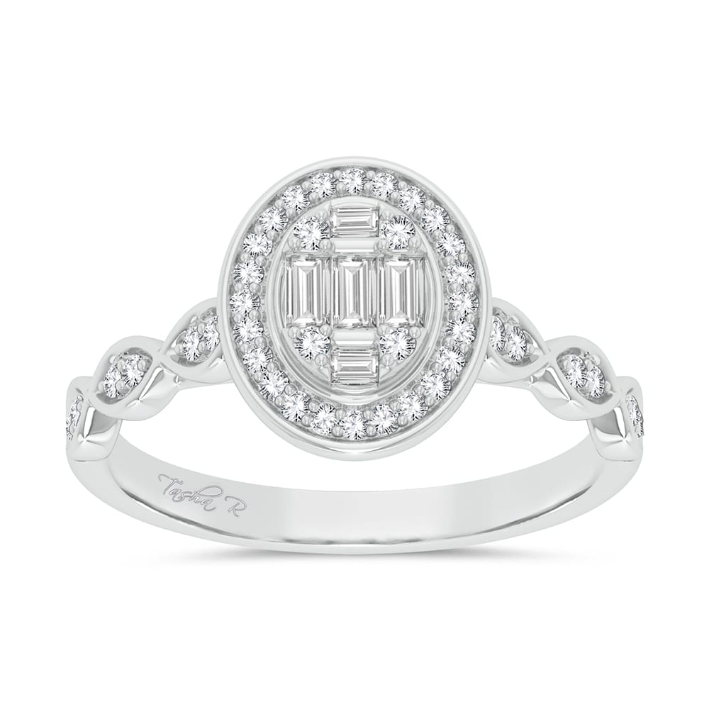 10k White Gold Diamond Fashion Ring - Valentines Charm