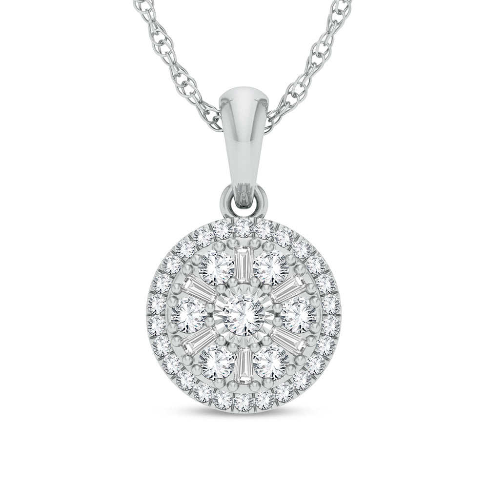 Luminous 14k White Gold 0.25ct Diamond Womens Pendant