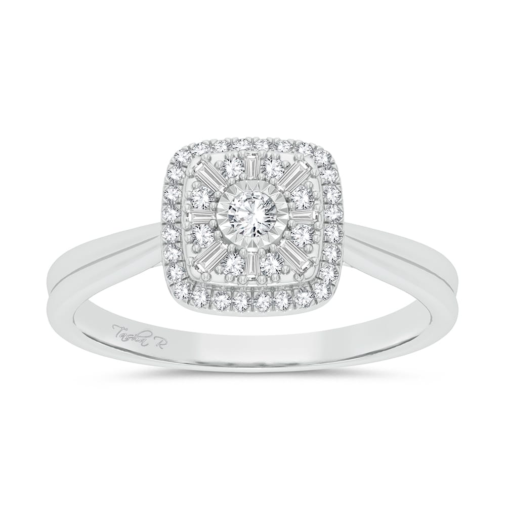 Sparkling 14k White Gold 0.25ct Diamond Womens Ring