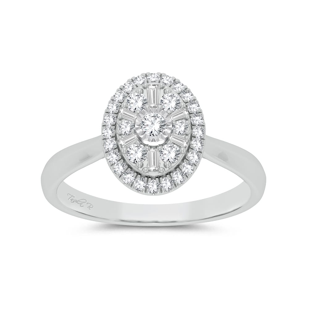 Romantic White Gold Diamond Fashion Ring for Her - Valentine 2023