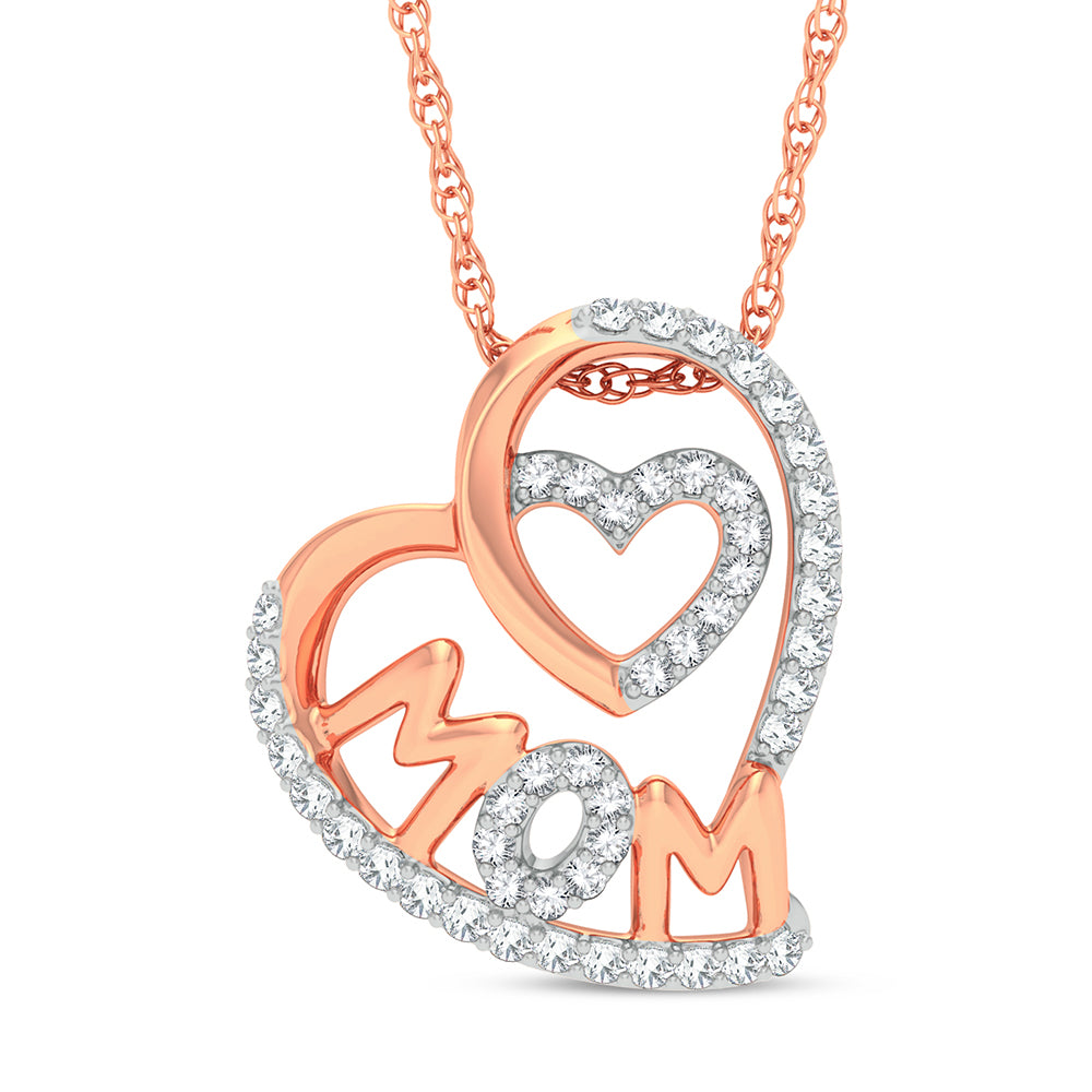 Romantic Rose Gold 0.20ct Diamond Pendant for Her