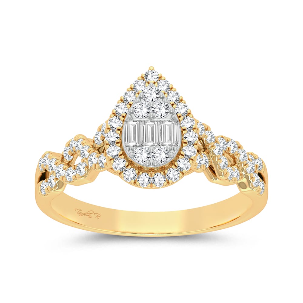 Valentines 14k Gold 0.50ct Diamond Womens Fashion Ring