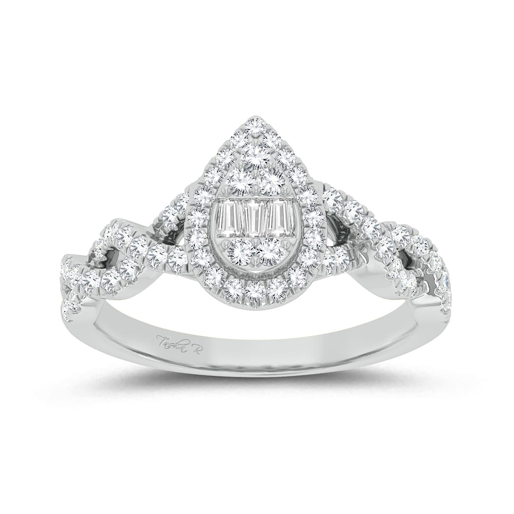 Romantic White Gold Diamond Ring for Her | Valentine 2023