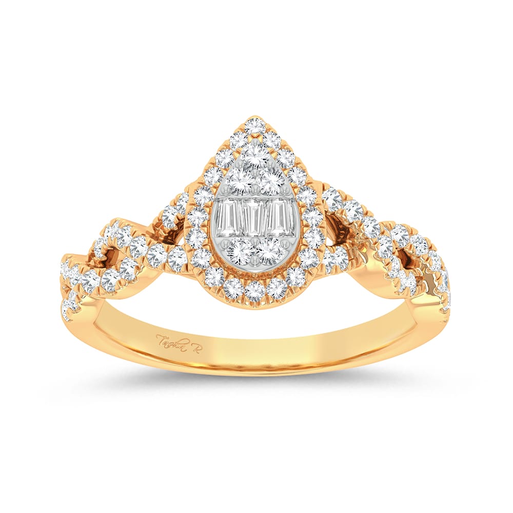 Valentines 14k Gold 0.50ct Diamond Womens Fashion Ring