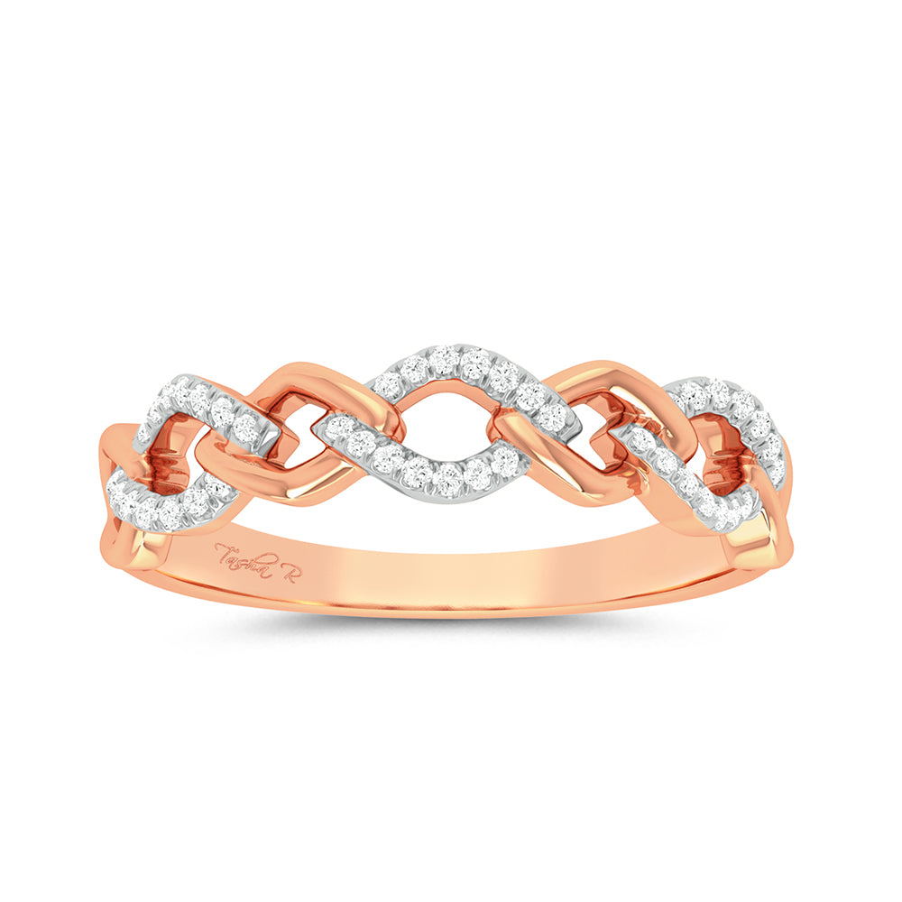 Romantic Rose Gold Diamond Ring: Delicate 0.10ct Sparkle