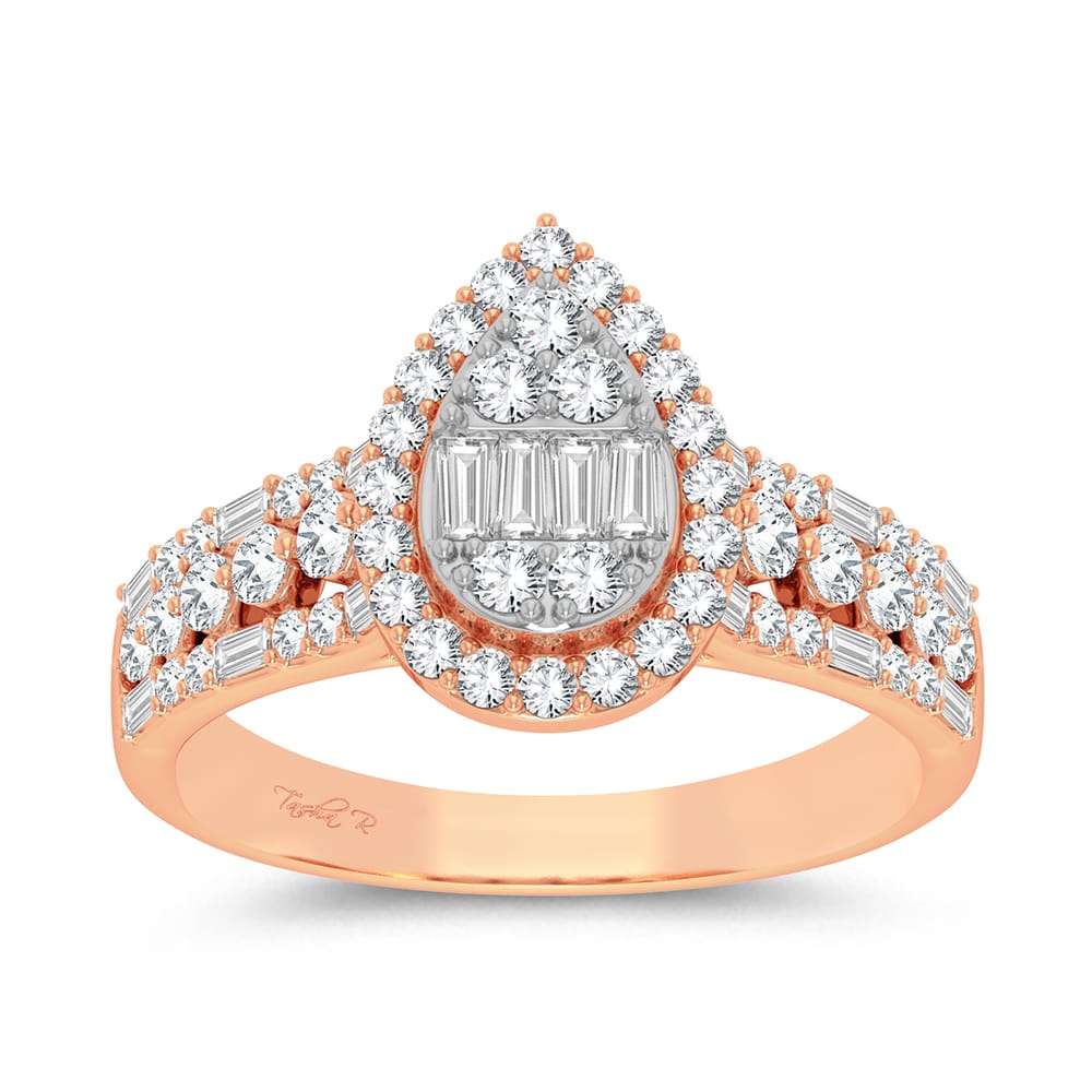 Romantic 14k Rose Gold Diamond Engagement Ring โ Elite