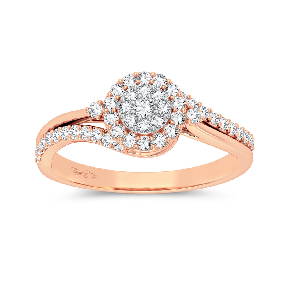 Chic 10k Rose Gold 0.40ct Diamond Statement Ring