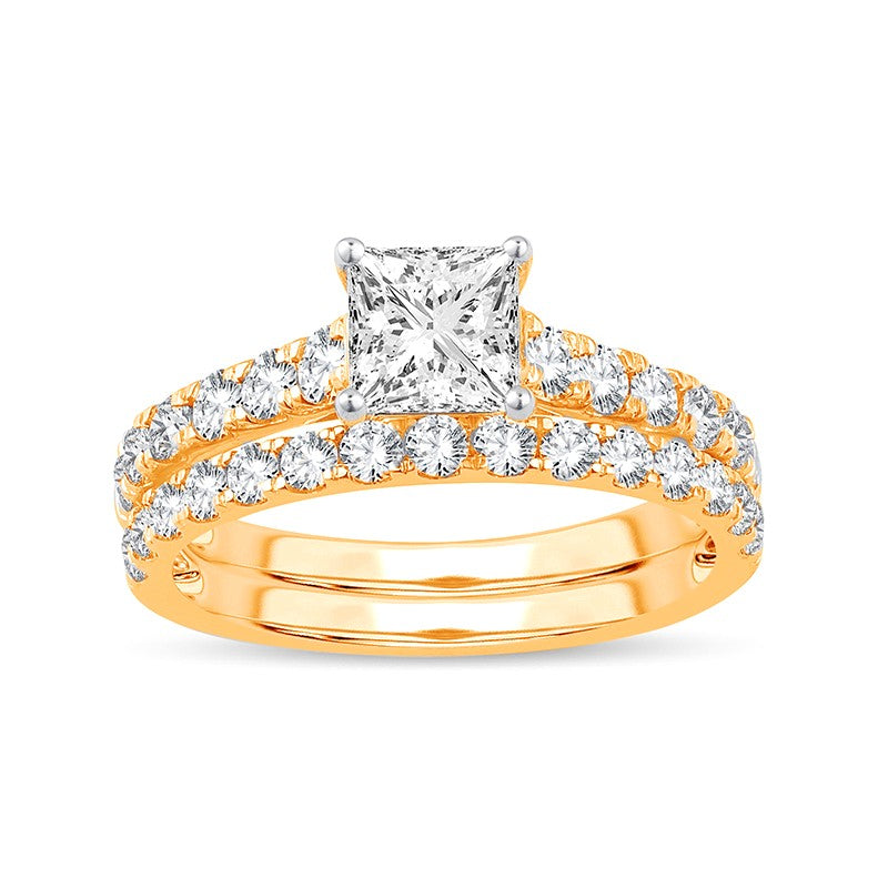 14K Yellow Gold 2CT Lab Grown Diamond Bridal Brilliance Set