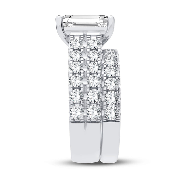 14K 5.00CT Certified Lab Grown Diamond Bridal Set
