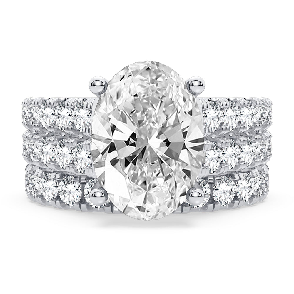 14K 5.00CT Certified Lab Grown Diamond Bridal Set