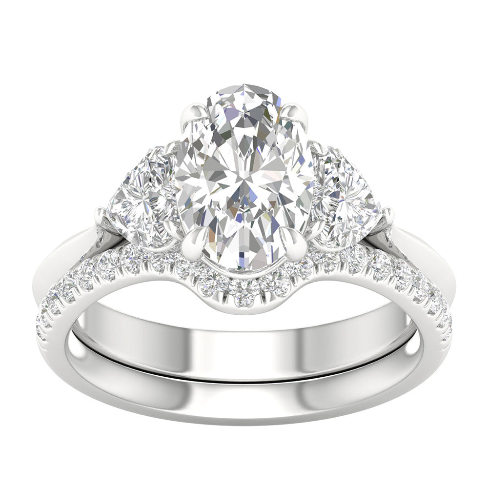 Brilliant 14K White Gold 3.25CT Lab Diamond Bridal Ring