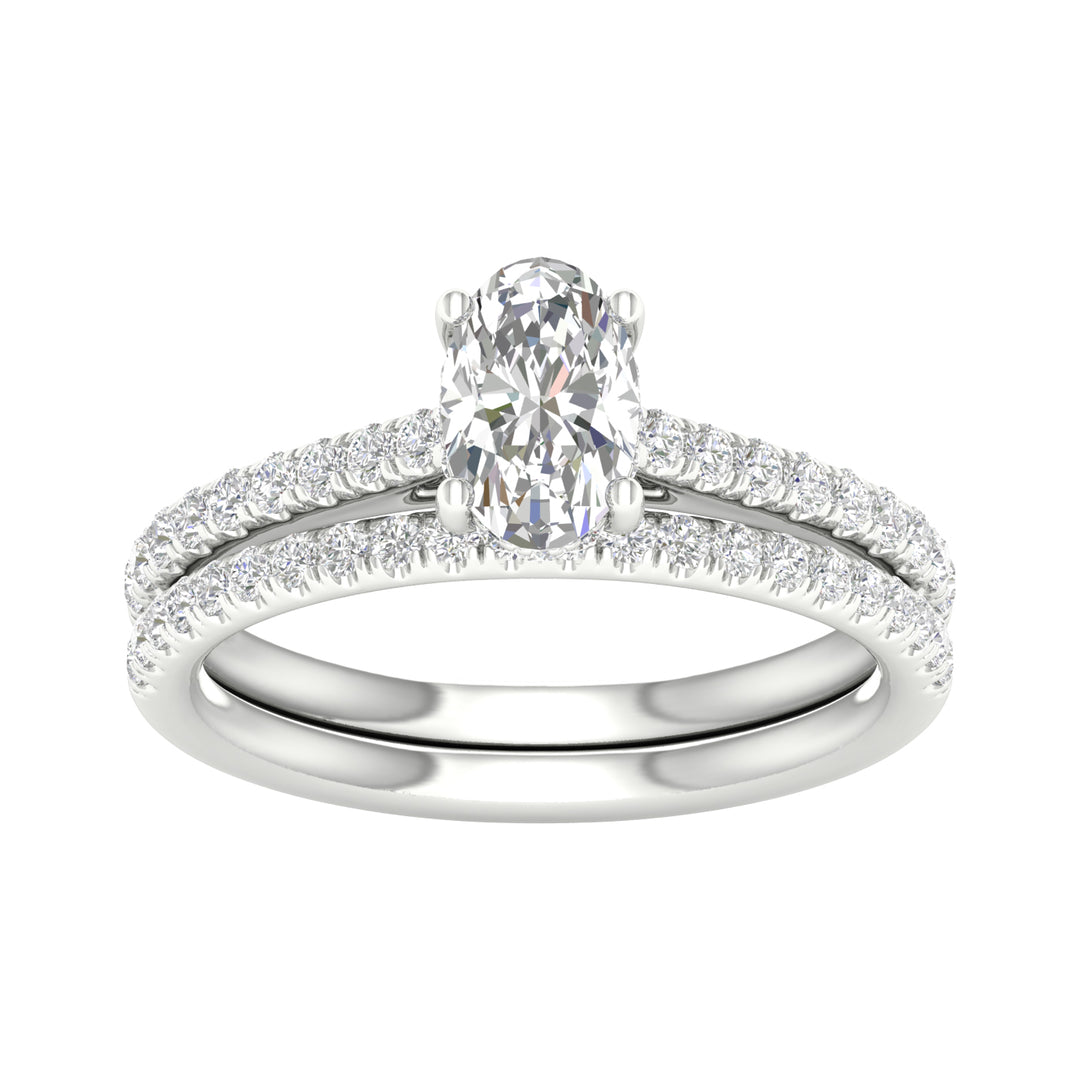 Timeless 14K White Gold 1.50CT Lab Diamond Bridal Set