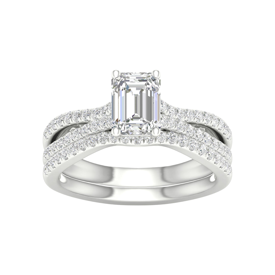 Timeless 14k White Gold Certified Lab Diamond Wedding Set