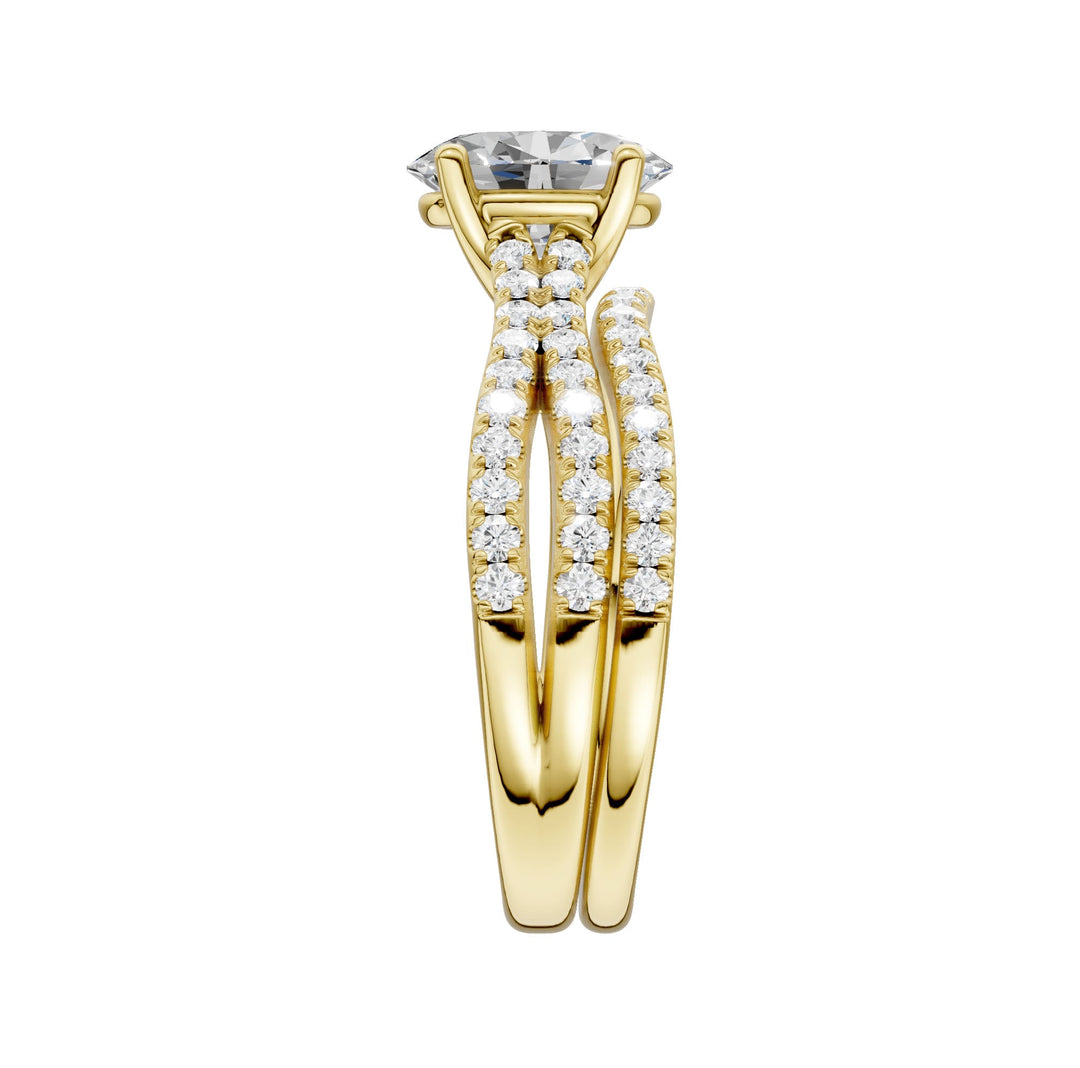 14K 1.40CT Lab Grown Bridal Set