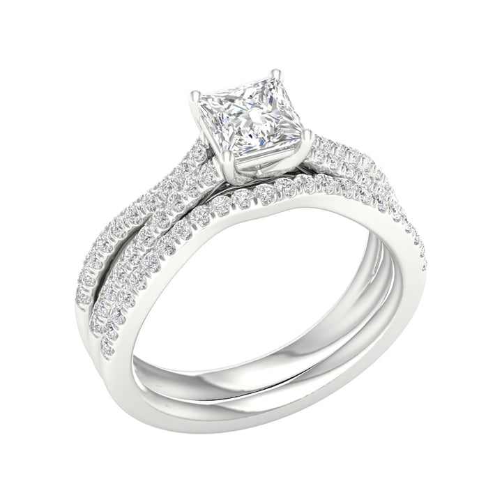 Certified Lab Grown 14K 1.40CT Diamond Bridal Set