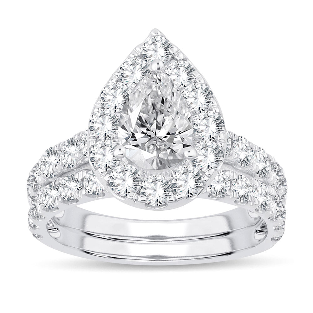 14K White Gold 1.50CT Lab Diamond Bridal Ring Elegance