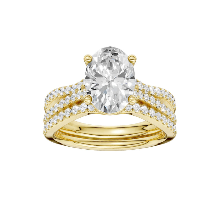 14K 1.40CT Lab Diamond Bridal Set