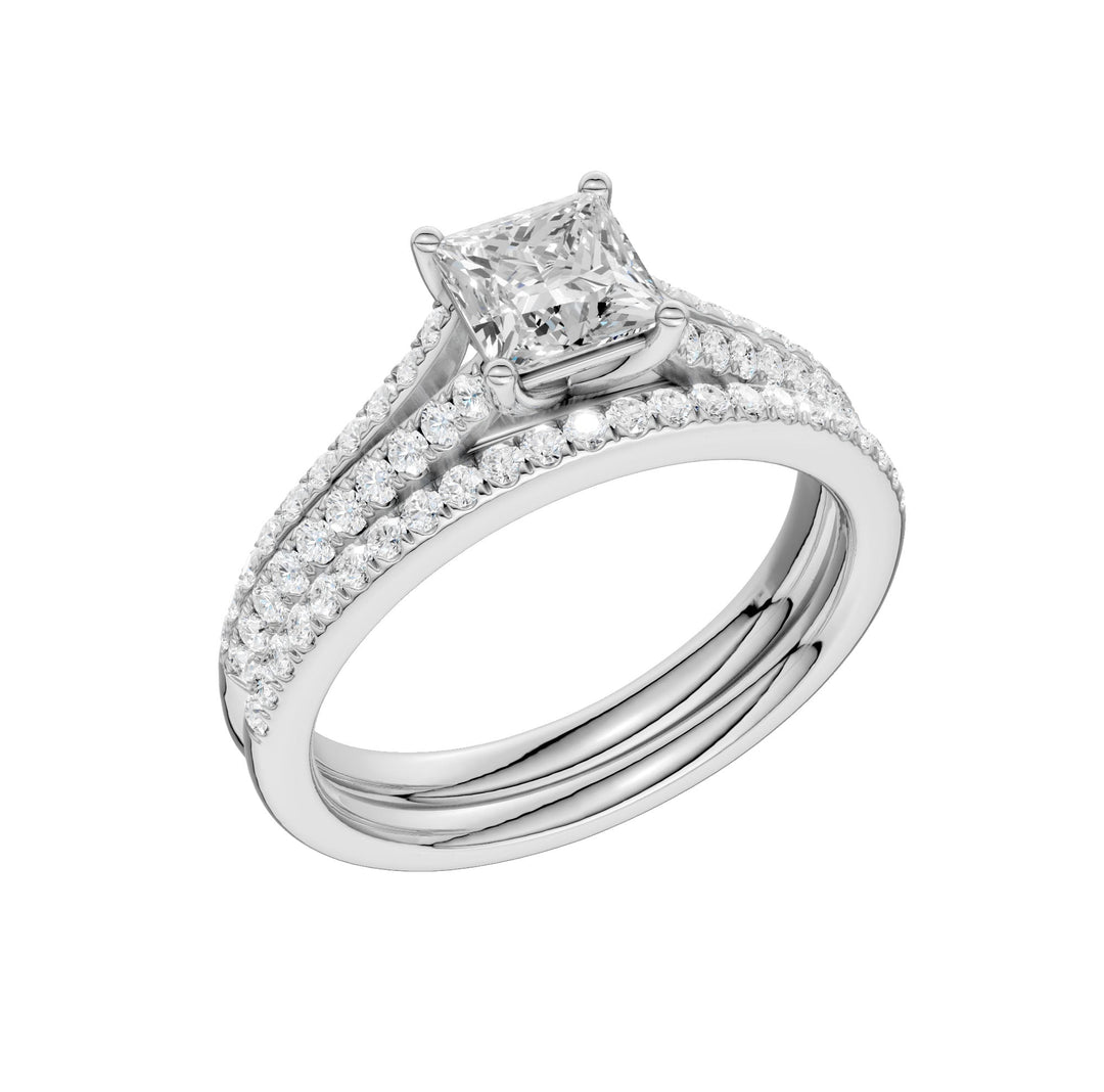 Certified Lab Grown 14K 1.40CT Diamond Bridal Set
