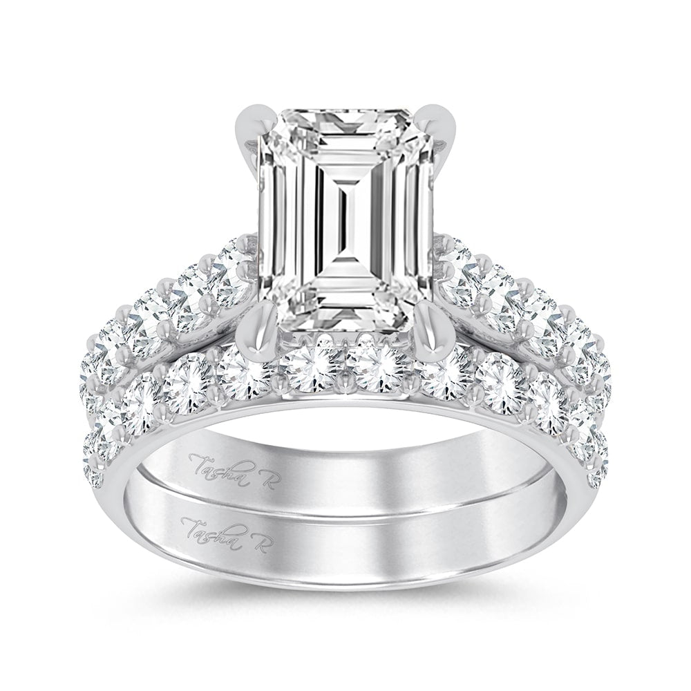 14K White Gold 5CT Lab Diamond Bridal Ring Brilliance