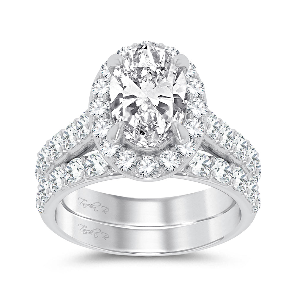 Certified 5CT Lab Diamond Engagement Ring in White Gold