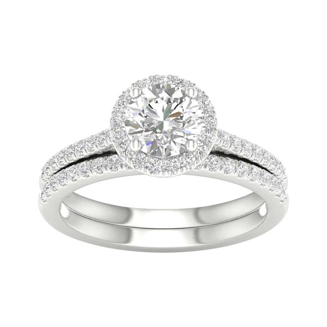 Brilliant 14K White Gold 1.50CT Lab Diamond Bridal Ring