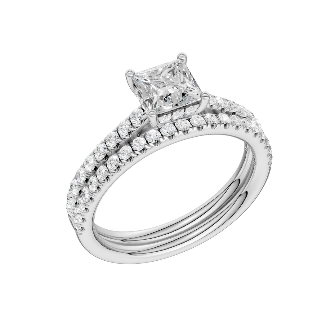 Platinum  1.50CT  Lab Diamond Bridal Ring