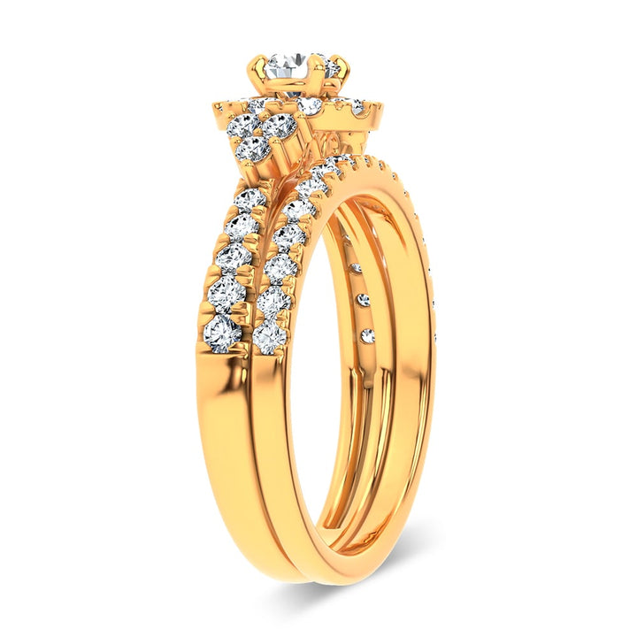 10K 1.00CT Lab Grown DIAMOND BRIDAL SET