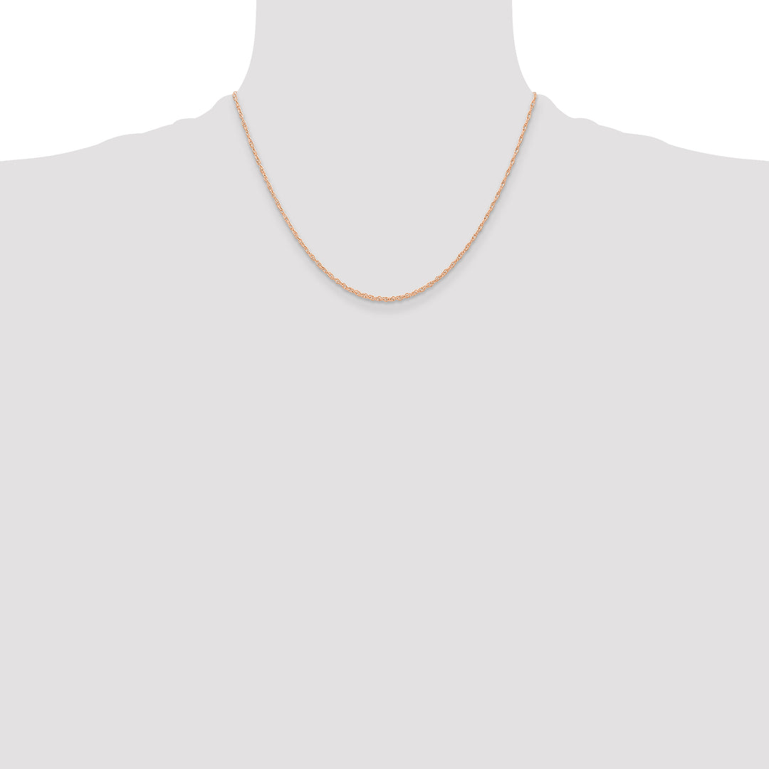 14k  Rose Gold .6 mm Carded Cable Rope Chain