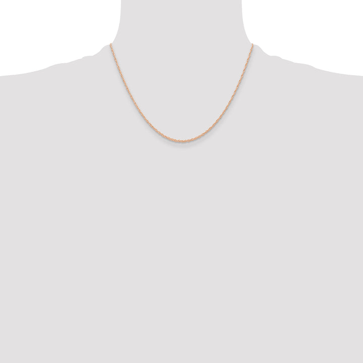 14k  Rose Gold .6 mm Carded Cable Rope Chain