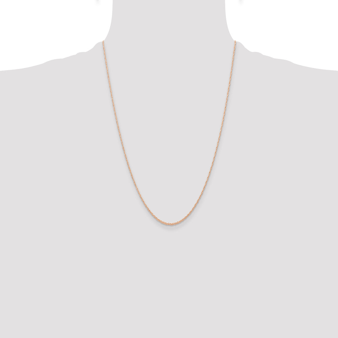 14k  Rose Gold .6 mm Carded Cable Rope Chain