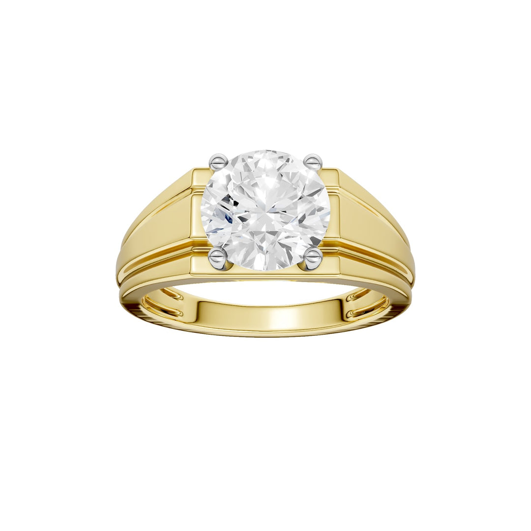 14K 3.00CT  Certified Lab Grown Diamond Mens Ring