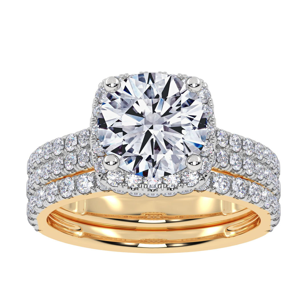 14K 2.54CT Certified Lab Grown Diamond Bridal Set