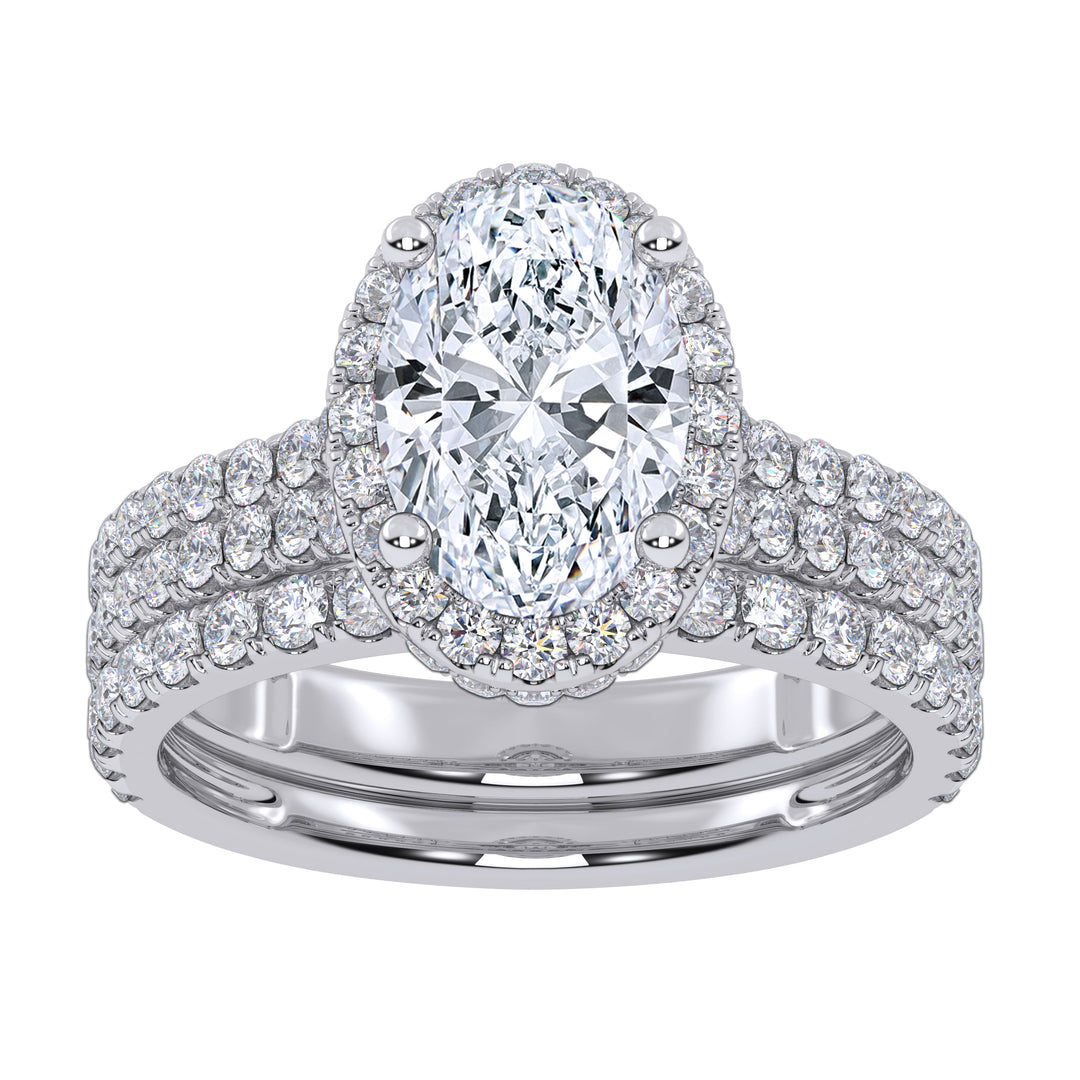 14K 2.54CT Certified Lab Grown Diamond Bridal Set