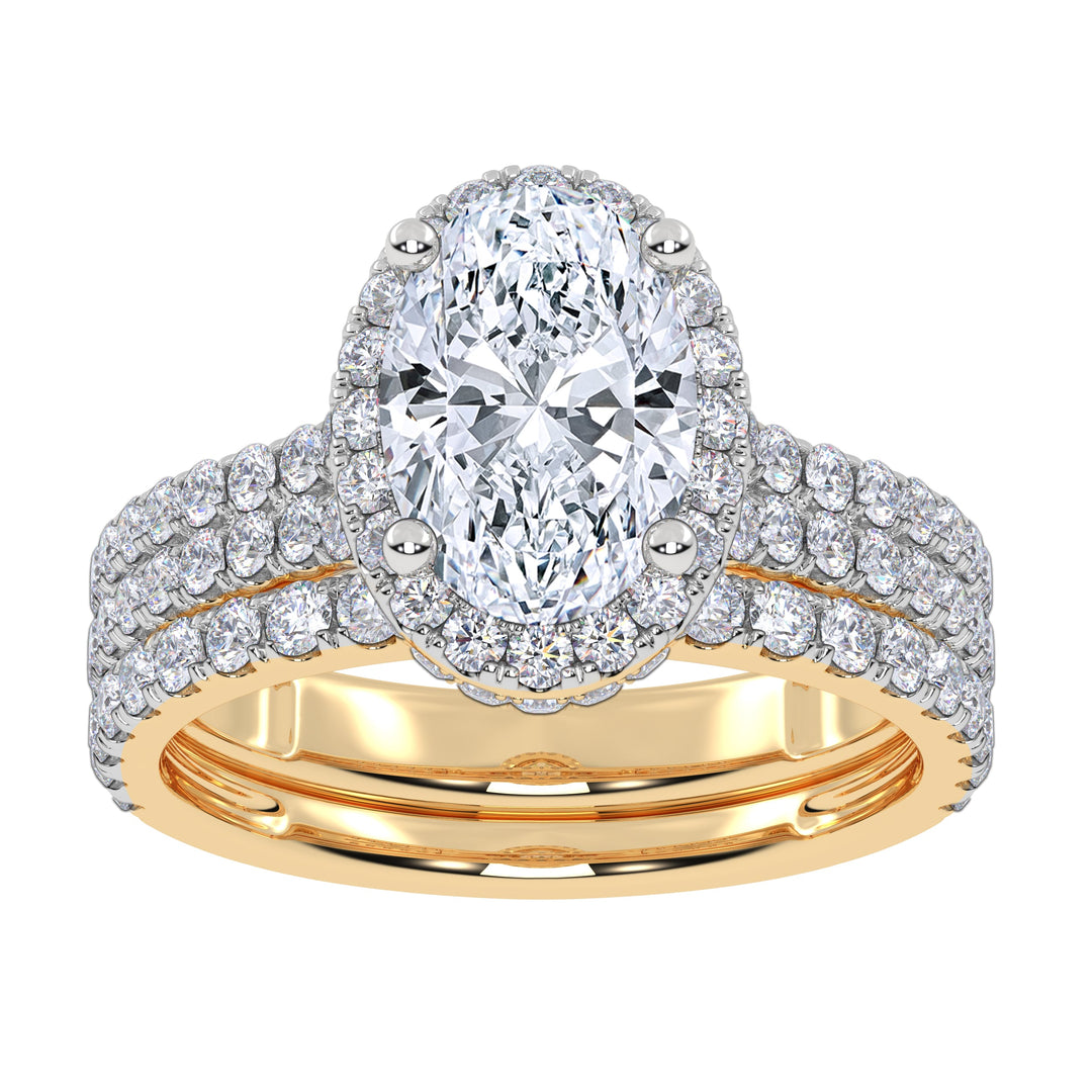 14K 2.54CT Certified Lab Grown Diamond Bridal Set