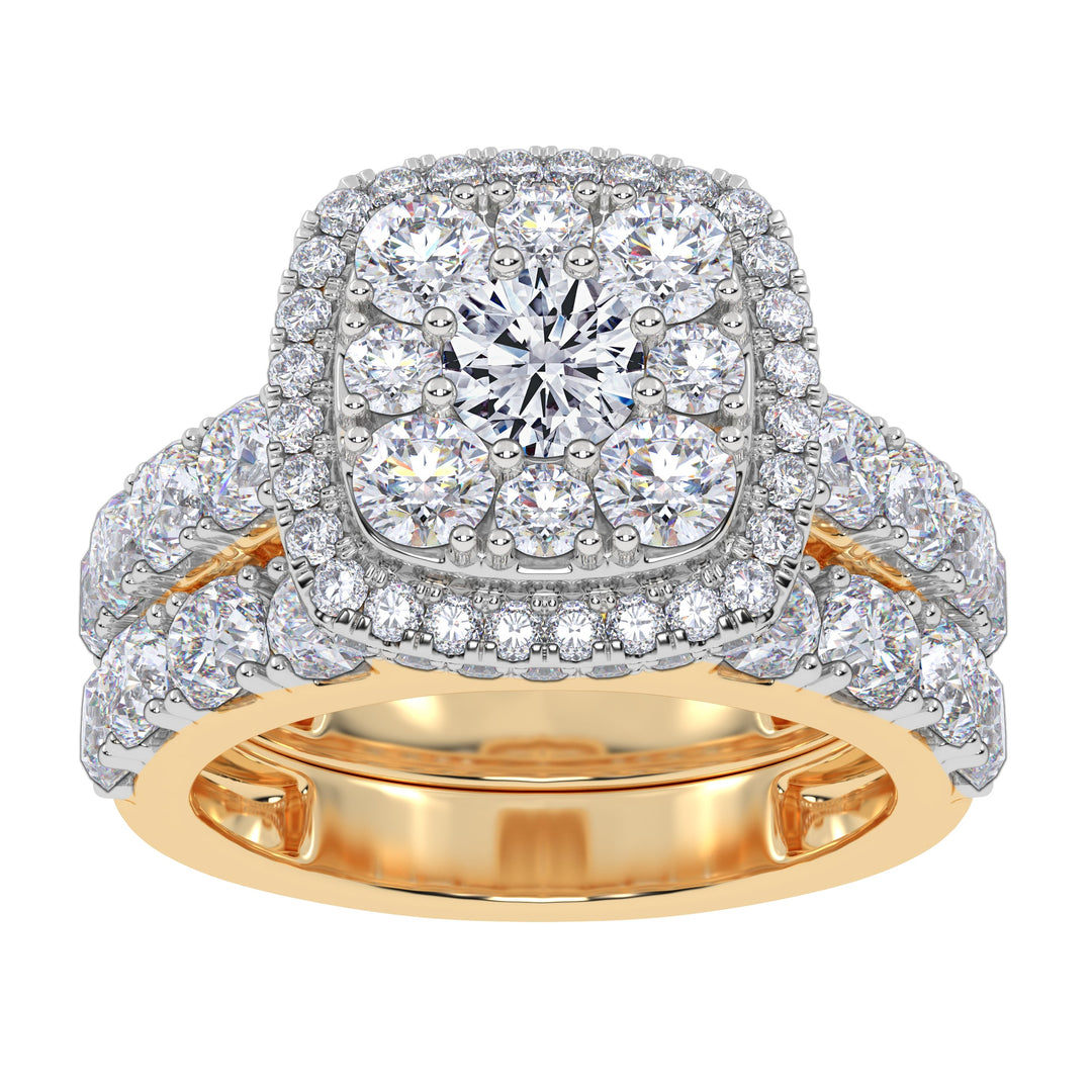 10K 3.00CT Certified Lab Grown Diamond Bridal Set