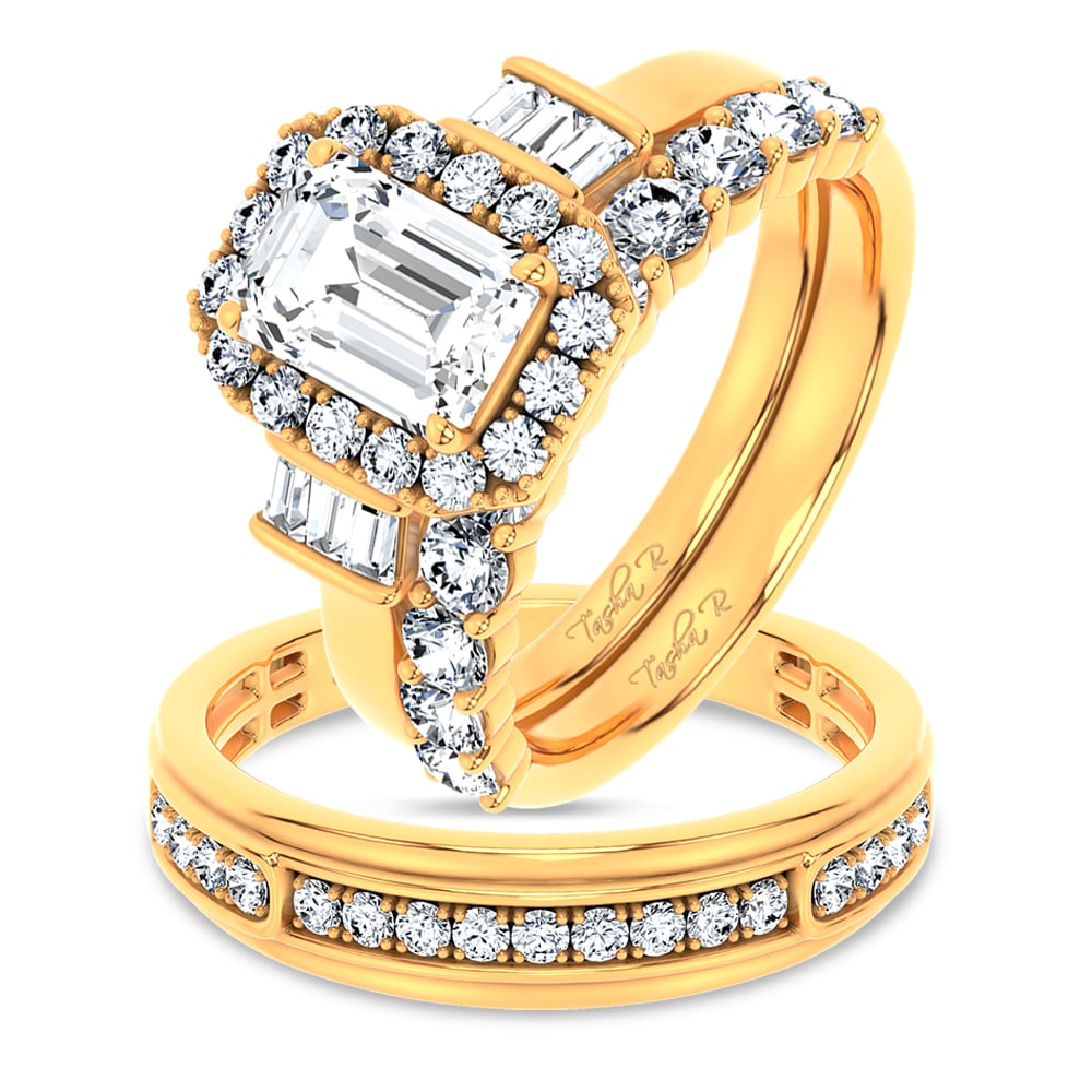 14K 3.00CT DIAMOND TRIO SET