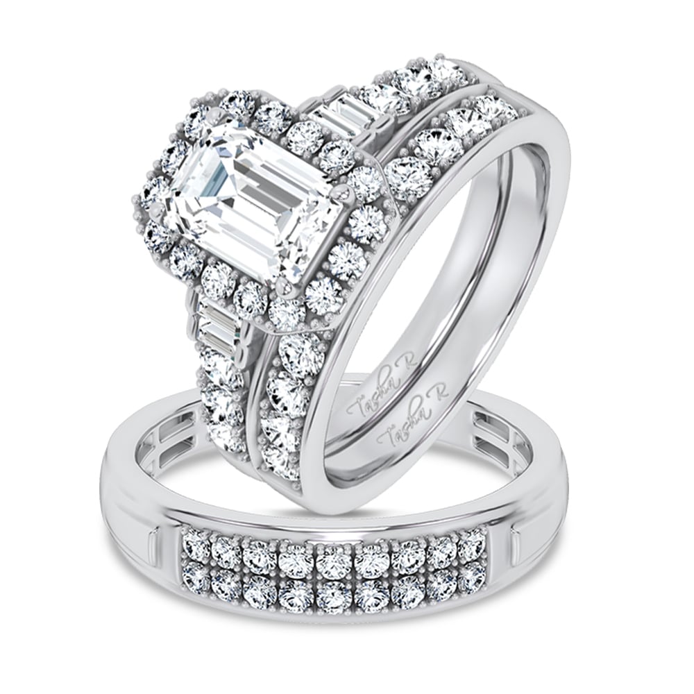 14K 3.17CT Certified Lab Grown TRIO SET