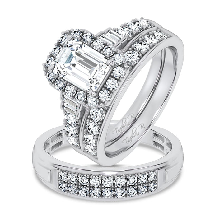 14K 3.17CT Certified Lab Grown TRIO SET