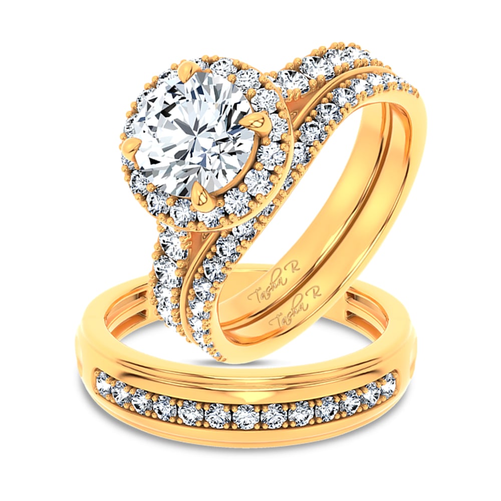 14K 2.94CT Certified Lab Grown TRIO SET